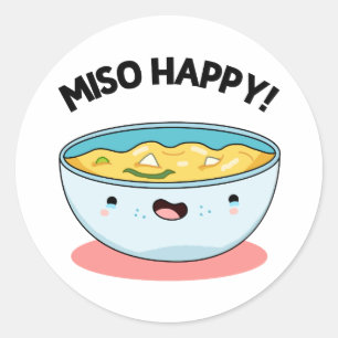 Miso Happy Funny Soup Pun Ronde Sticker