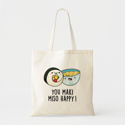 Miso Happy Funny Soup Pun Tote Bag (Voorkant)