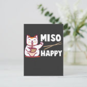 Miso Happy Japans kat Lover Ramen Pun Briefkaart (Staand voorkant)