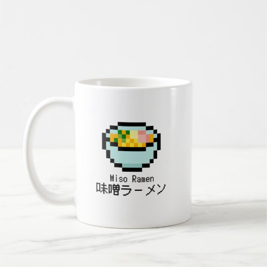 Miso Ramen Retro Pixel Art Koffiemok (Links)