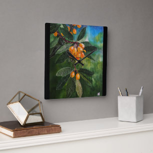 Mispels in april Lente Schilderij van Alfred Fox Vierkante Klok
