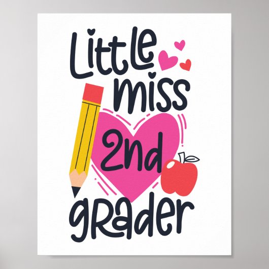 Miss 2e graad Hallo Tweede graad Poster (Voorkant)