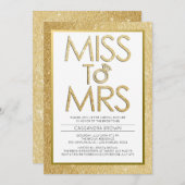 Miss à Mme - Invitation à la douche nuptiale (Devant / Derrière)