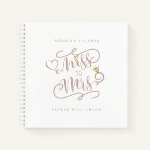 Miss aan mevrouw Waterverf Floral Wedding Planner Notitieboek