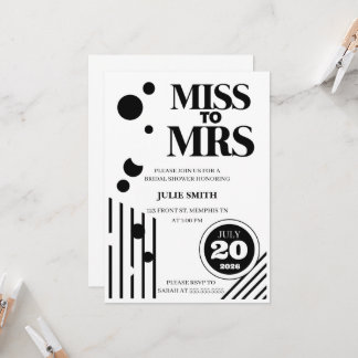 Miss aan Mrs Bridal Shower Uitnodiging