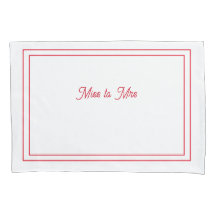 Miss aan Mrs. pillowcase