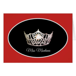 Miss America Argent Couronne Carte rouge