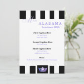 Miss America Black Stripe Luncheon Programma Kaart (Staand voorkant)