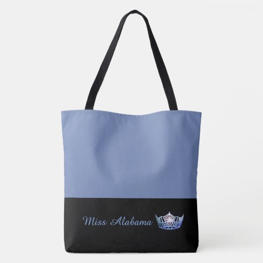Miss America Blauwe Kroon Tote Tas-Medium Blauw Tote Bag (Achterkant)