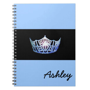 Miss America Blue Crown Carnet - Nom personnalisé