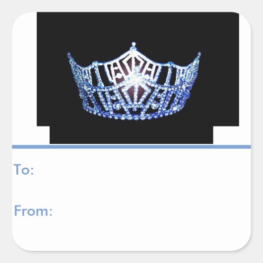 Miss America Blue Crown Peel & Stick Gift Labels (Voorkant)
