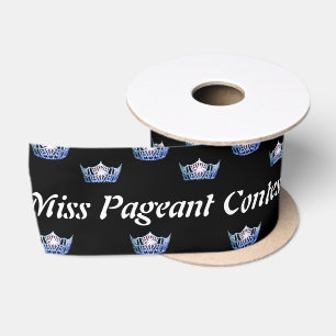 Miss America Blue Crown satijn lint