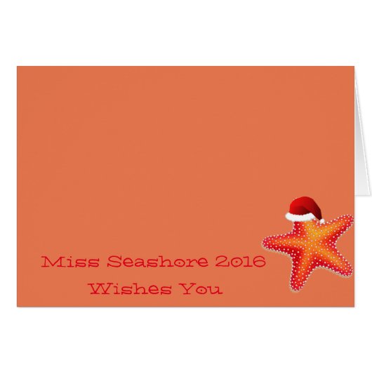 Miss America Christmas Card Starfish Nom personnal (Devant horizontal)