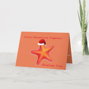 Miss America Christmas Kaart-Starfish Custom Name Feestdagen Kaart