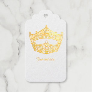 Miss America Crown Gold Folie Cadeaulabels