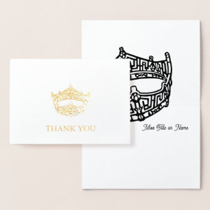 Miss America Crown Gold Folie Dank u kaart