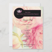 Miss America Crown Peonies Awards Ball-programma Kaart (Voorkant)