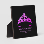 Miss America Fuchsia Tiara Crown Awards Plaque (Recto)