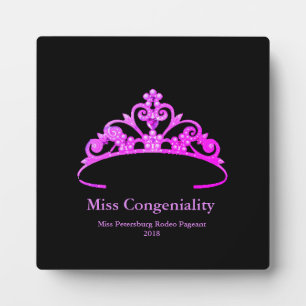 Miss America Fuchsia Tiara Crown Awards Plaque Fotoplaat