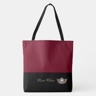Miss America Gold Crown Canvas tas LRGE Crimson