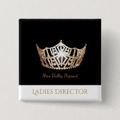 Miss America Gold Crown Custom Button Pin (Voorkant)