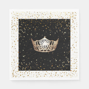Miss America Gold Crown Gold Sterren Papier Servet