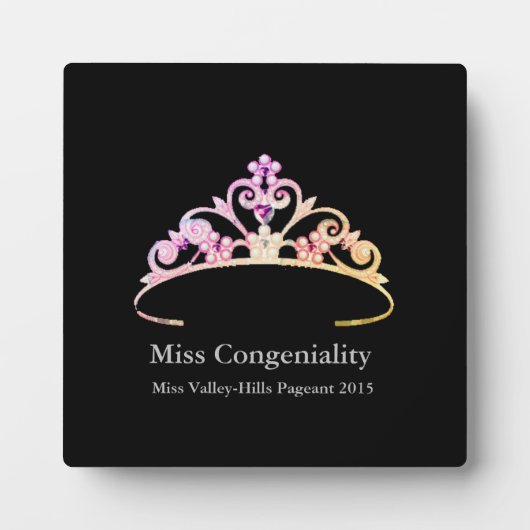 Miss America Multi Rose Tiara Crown Awards Plaque (Devant)