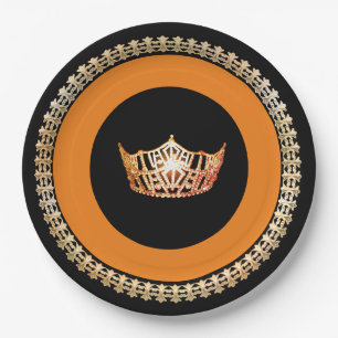 Miss America Oranje 9-inch Bord papier