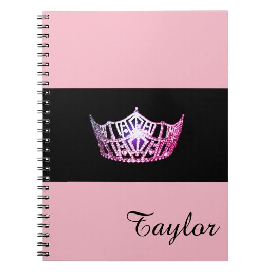 Miss America Pink Crown-laptop - Aangepaste naam Notitieboek (Voorkant)