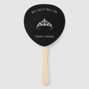 Miss America Rodeo Silver Crown Tiara Paddle Fan Handwaaier