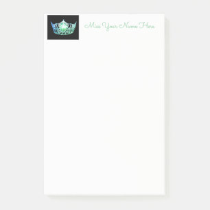 Miss America Sea Green Crown Post-it Notes