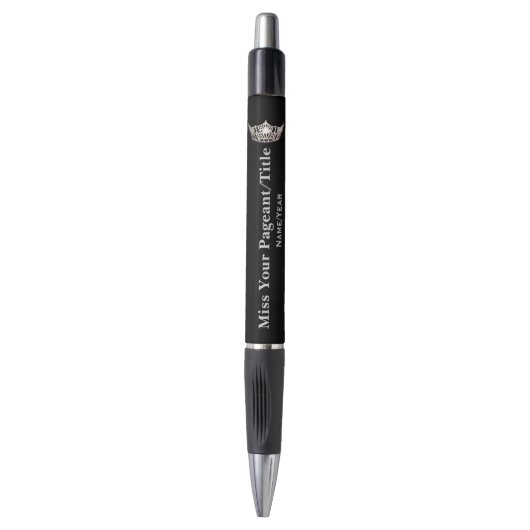 Miss America Silver Crown Custom Ink Pen (Voorkant Verticaal)