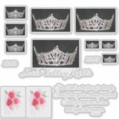 Miss America Silver Crown Custom Stickers (Voorkant)