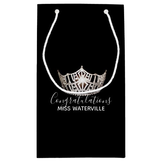Miss America Silver Crown Gift Bag Small Klein Cadeauzakje (Achterkant)
