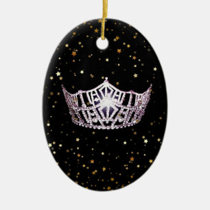 Miss America Silver Crown kerstversiering Keramisch Ornament