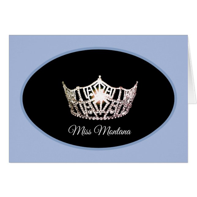 Miss America Silver Crown Note Kaart - Blue (Voorkant Horizontaal)