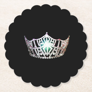 Miss America Silver Crown Sclpd Paper Onderzetters
