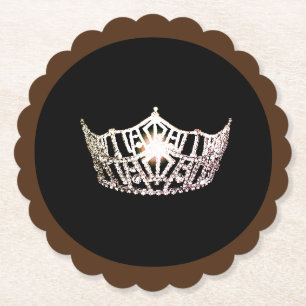 Miss America Silver Crown Sclpd papieren Onderzett Kartonnen Onderzetters