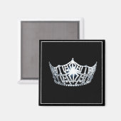Miss America Silver Crown Square Magnet Magneet (Voorkant / Achterkant)
