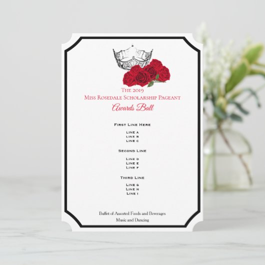 Miss America Silver Crwn Roses programme de bal (Debout devant)