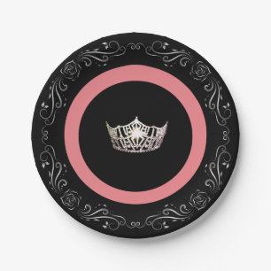 Miss America stijl Black Coral 7" Papieren Borden Bordje