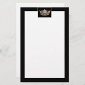 Miss America stijl Crown Borders Stationery Briefpapier (Voorkant / Achterkant)