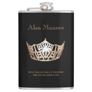 Miss America stijl Crown Flask Custom Naam Heupfles