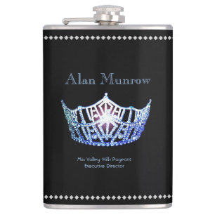 Miss America stijl Crown Flask Custom Naam Heupfles