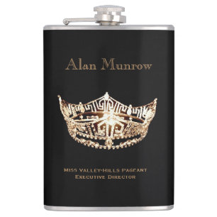Miss America stijl Crown Flask Custom Naam Heupfles