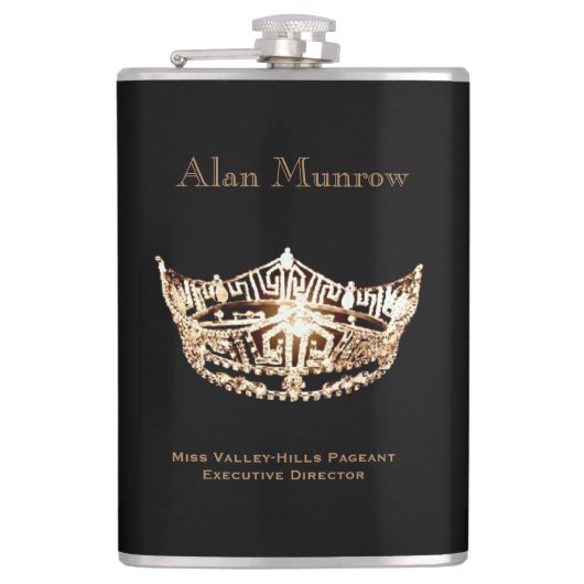 Miss America stijl Crown Flask Custom Naam Heupfles (Voorkant)