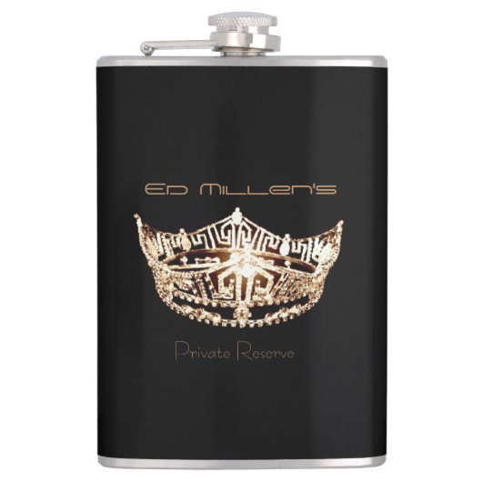 Miss America stijl Crown Flask Custom Naam Heupfles (Voorkant)