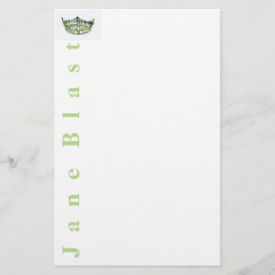 Miss America stijl Crown Stationery-Groen/Wit Briefpapier