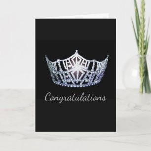 Miss America stijl Crown Wenskaart-Congrats Kaart