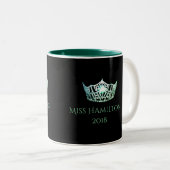 Miss America stijl Custom Naam Green Crown Mok (Voorkant rechts)